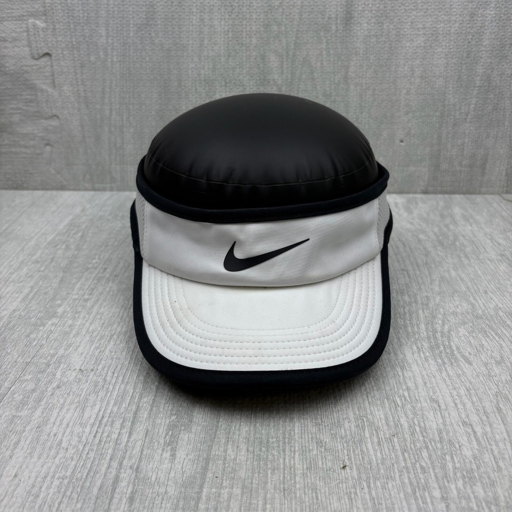 Nike Dri Fit Ace Training Visor Hat Cap Strap Back White Swoosh Unisex M/L